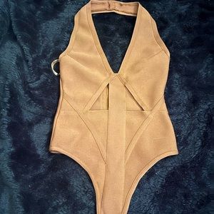 Chocolate Brown Halter Body Suit